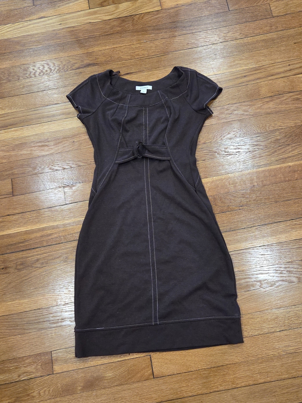 Dressbarn Chocolate Brown Short-Sleeve Dress